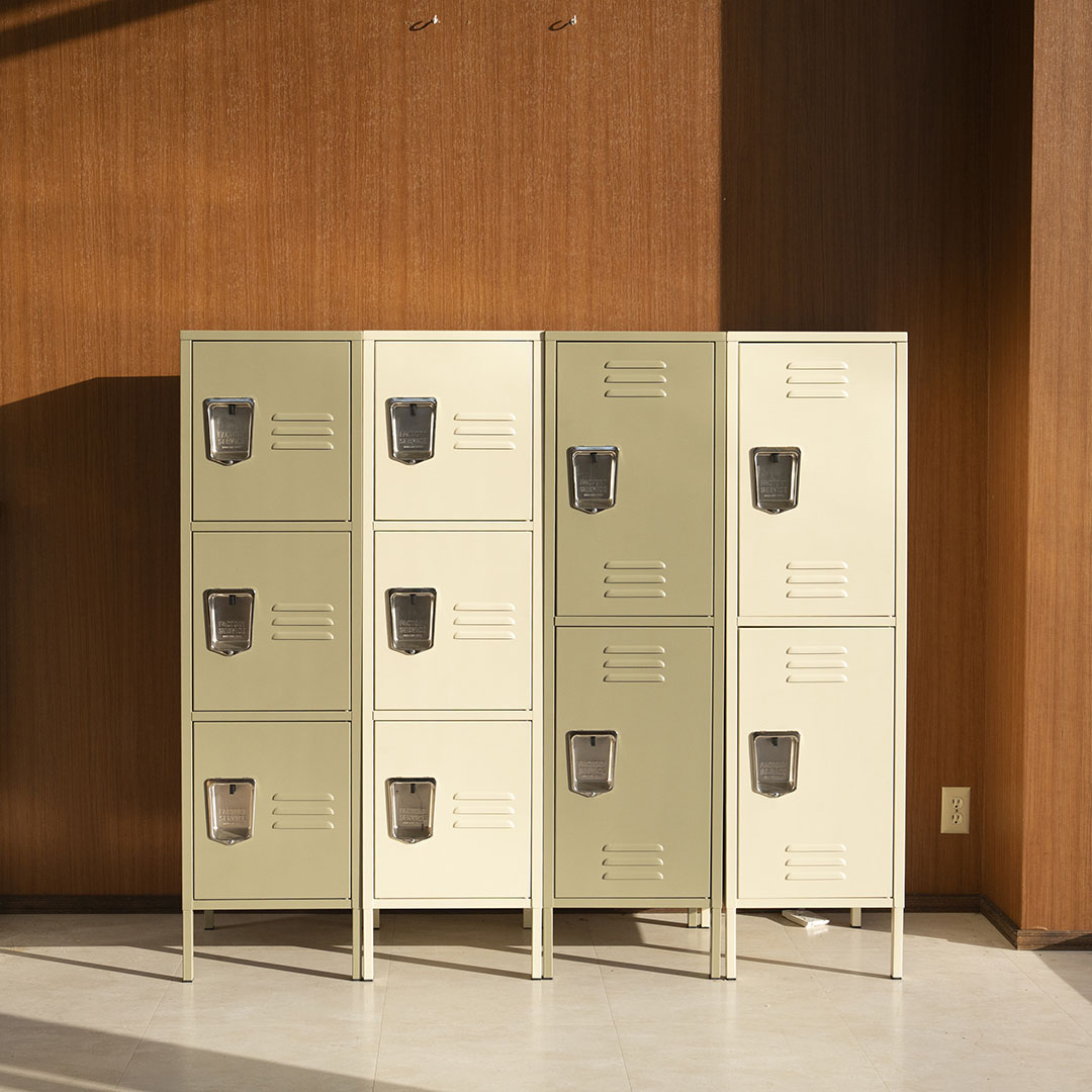STEEL LOCKER 2 DOOR IVORY