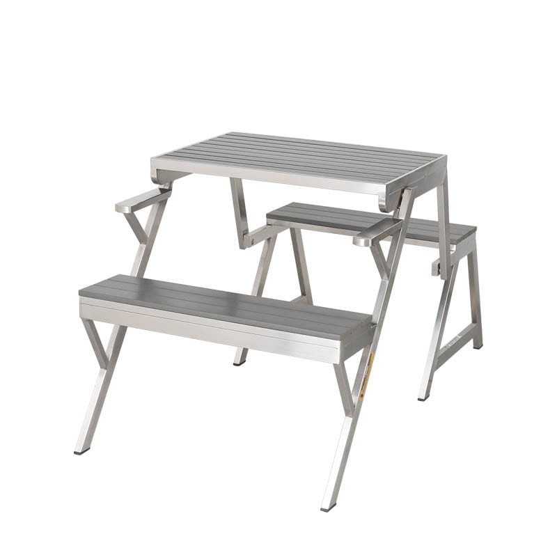 SS TABLE & BENCH SINGLE WPC GRAY