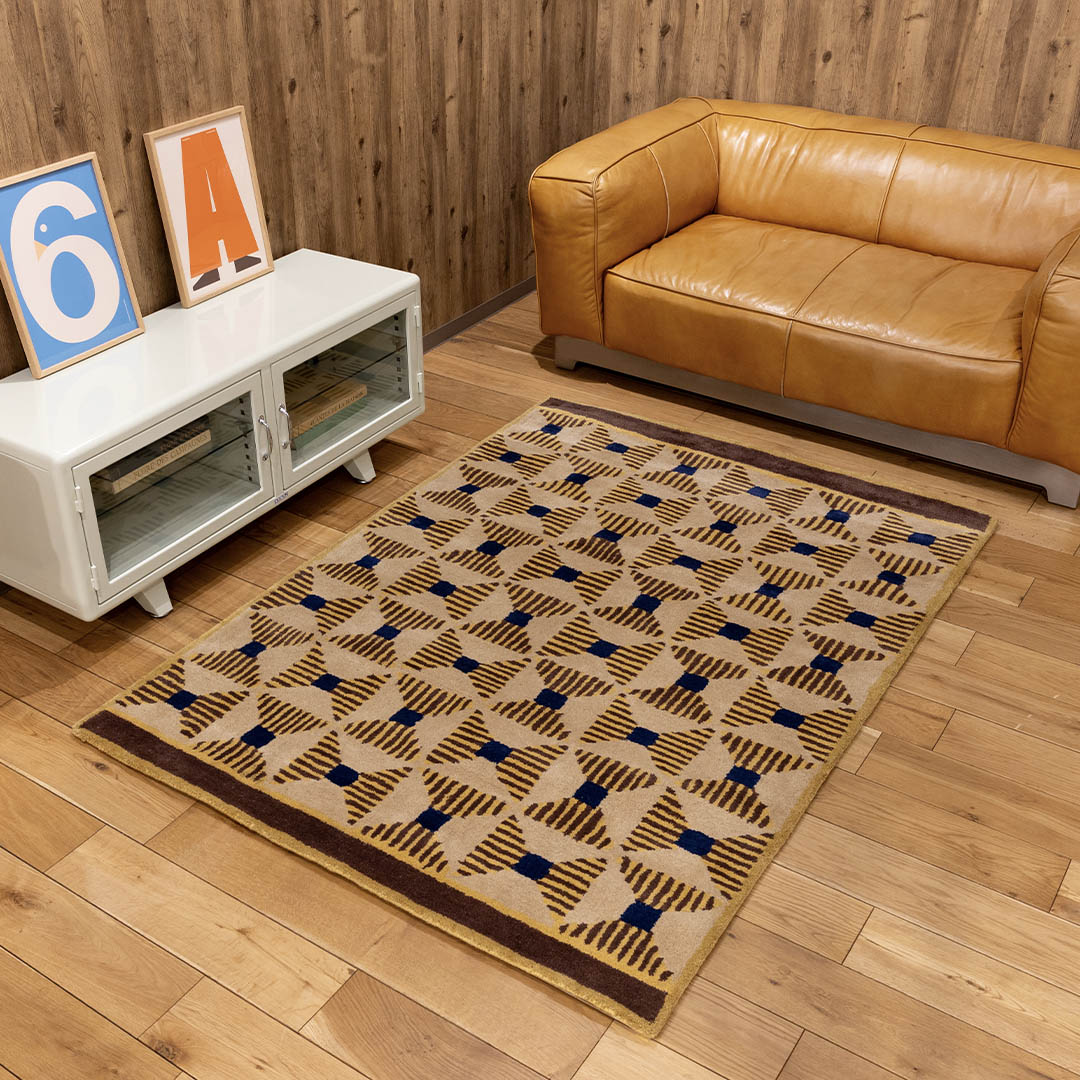 INDIAN WOOL RUG S A-BROWN