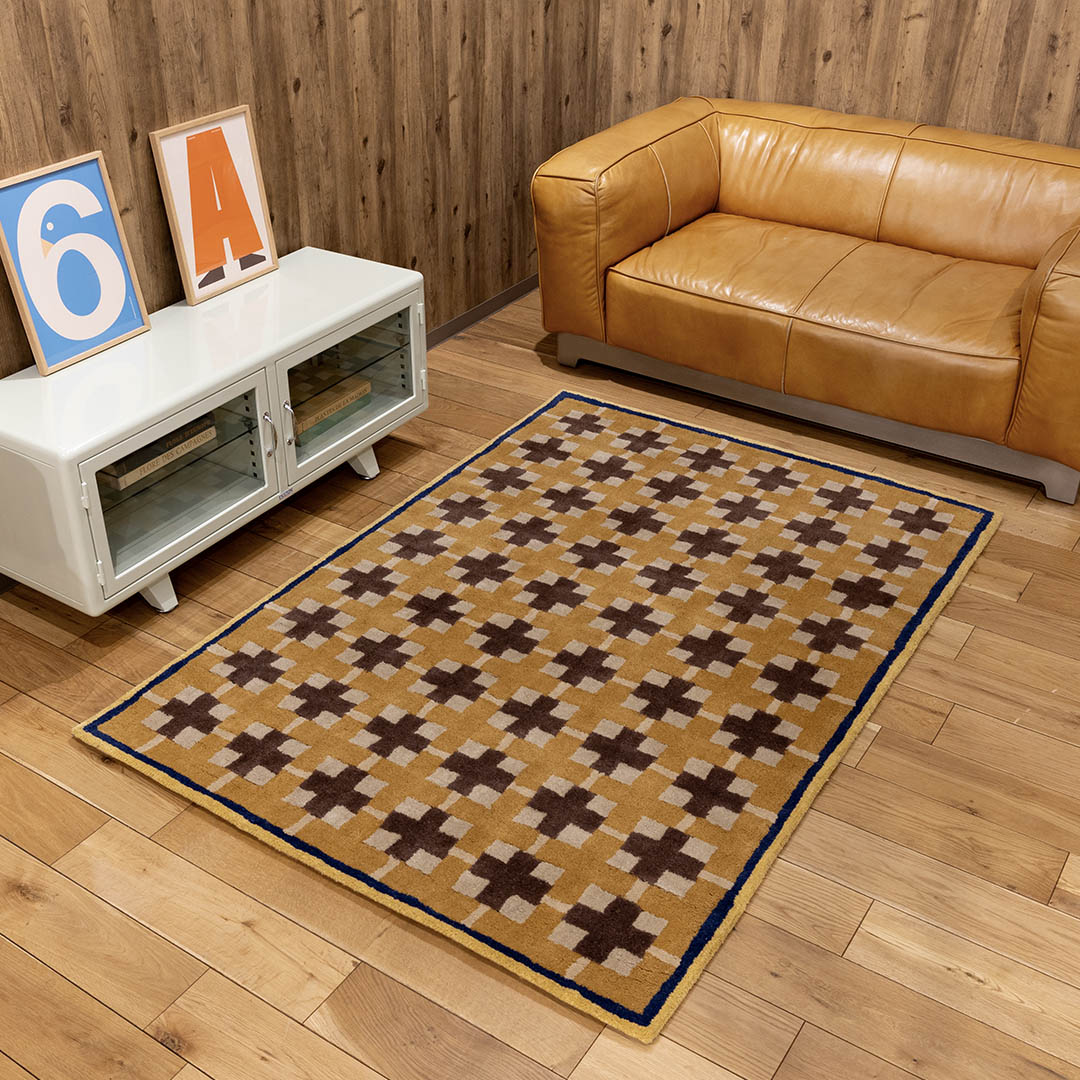 INDIAN WOOL RUG S B-BROWN 1300×1900