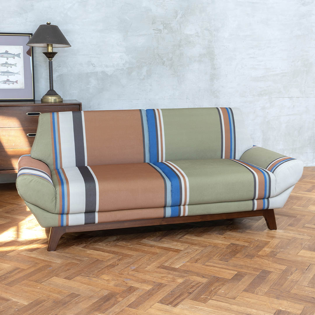 STRIPE VELVET SOFA 2P