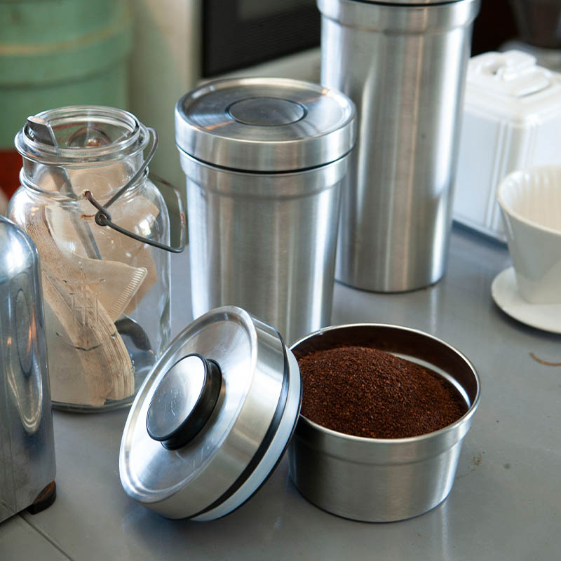 STAINLESS JAR WITH PRESS LID S