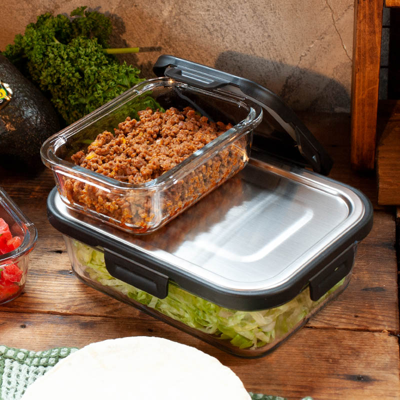 FOOD CONTAINER WITH STAINLESS LID L