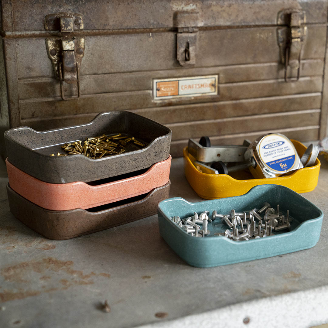 MIXED-MELAMINE STACKING TRAY BLUE