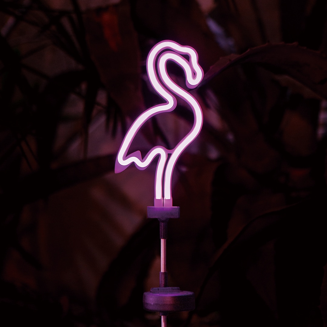 SOLAR NEON LIGHT FLAMINGO