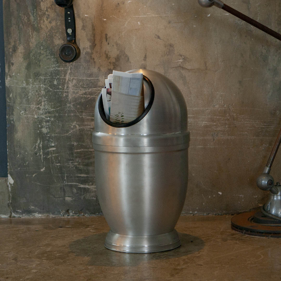 ALUMINUM DUST BIN SATIN FINISHED L