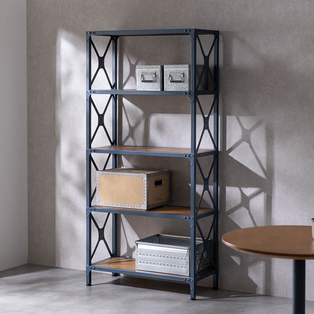 STEEL SIDE SHELF WITH WOODEN TOP L