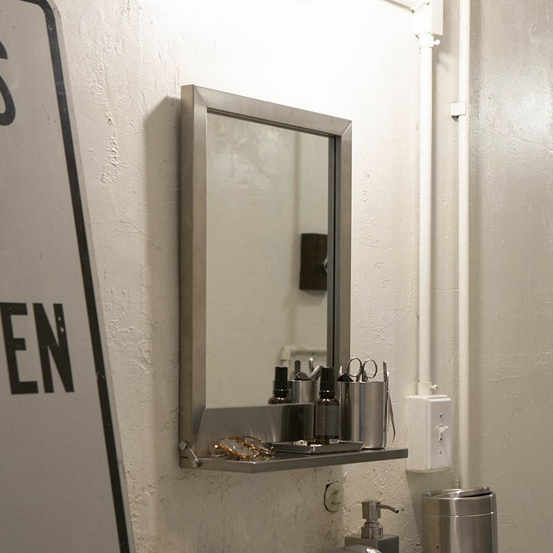 STAINLESS STEEL FRAME MIRROR WITH BRACKET S