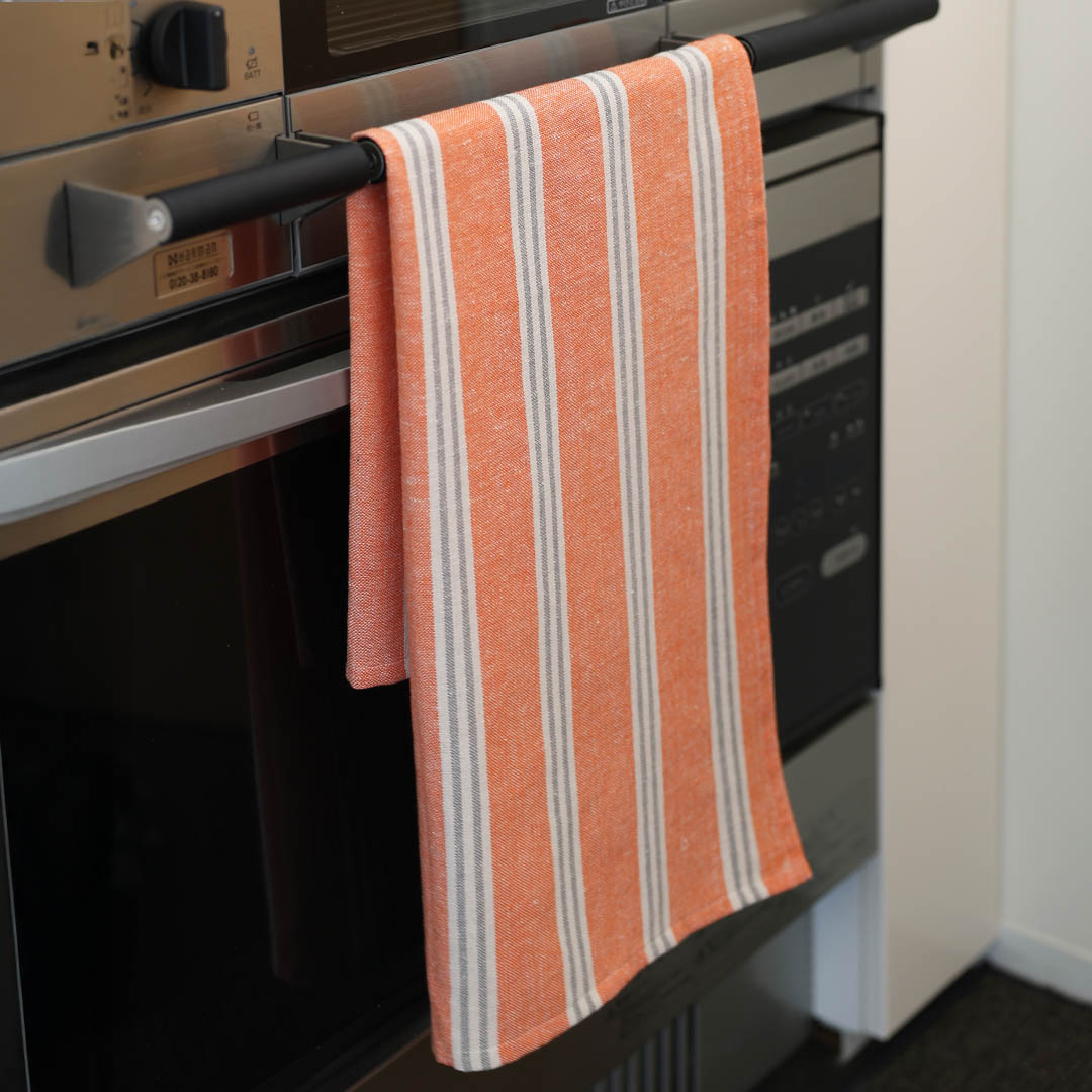 KITCHEN CLOTH STRIPE ORANGE/BEIGE