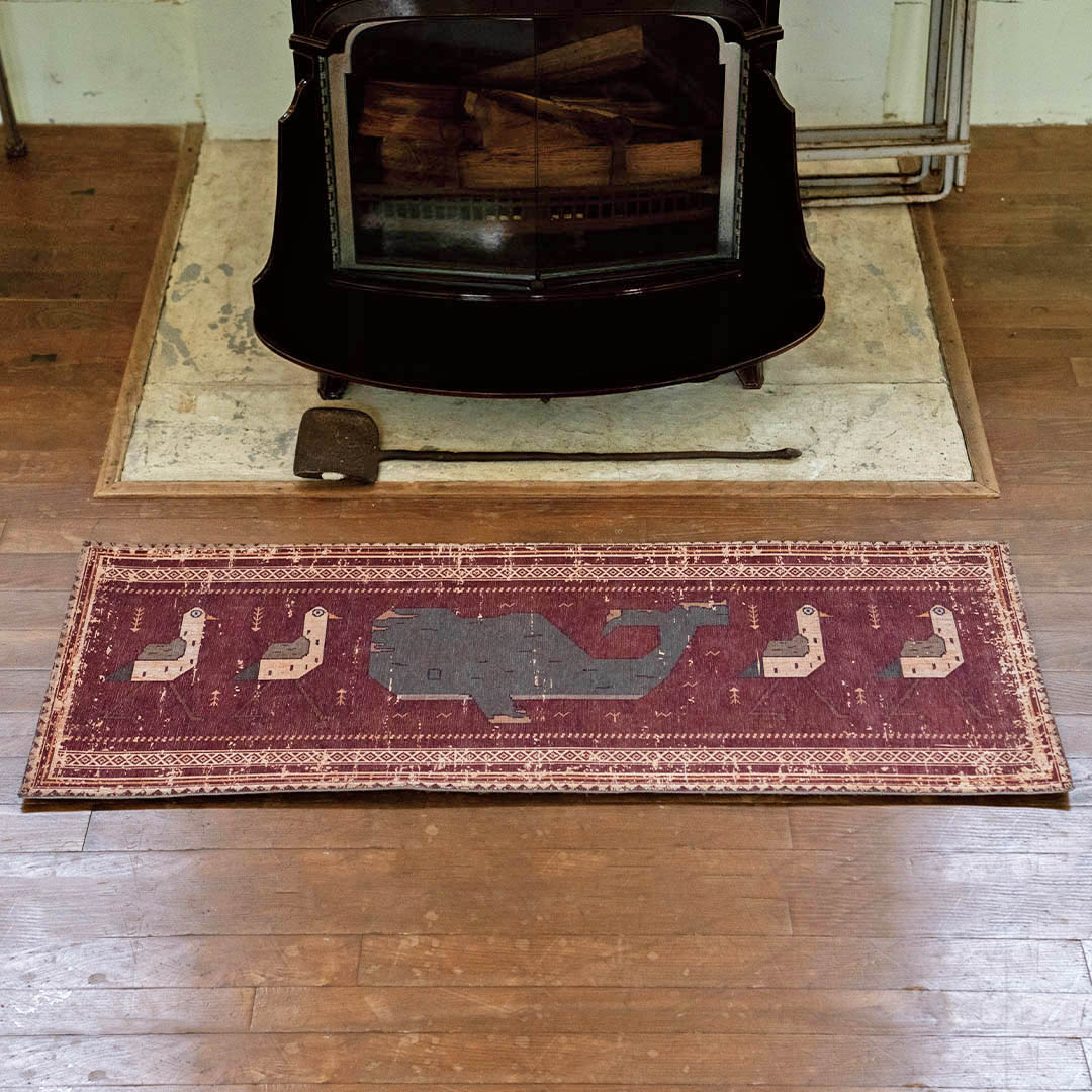 MAT LONG WHALE & GULLS 450×1200