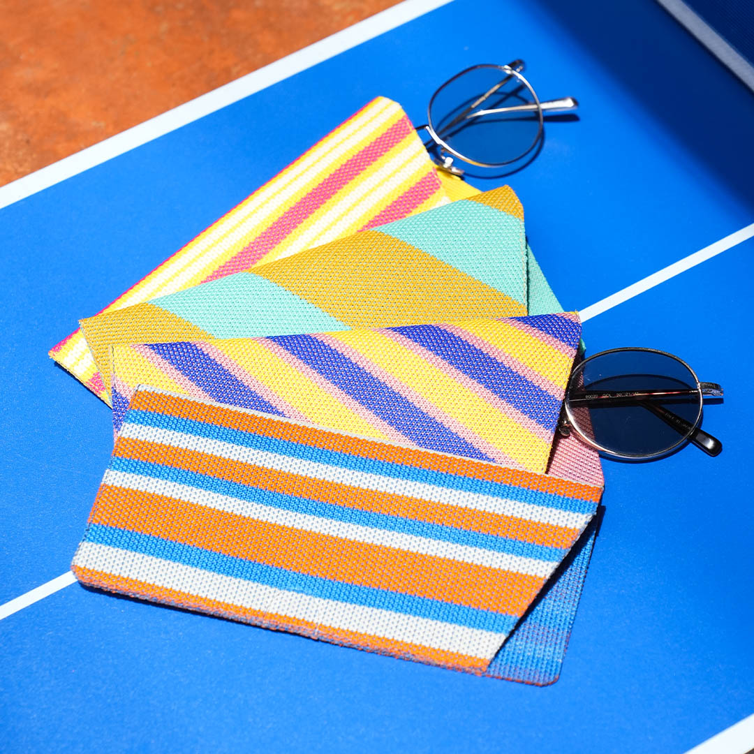 GLASSES CASE STRIPEY PINK