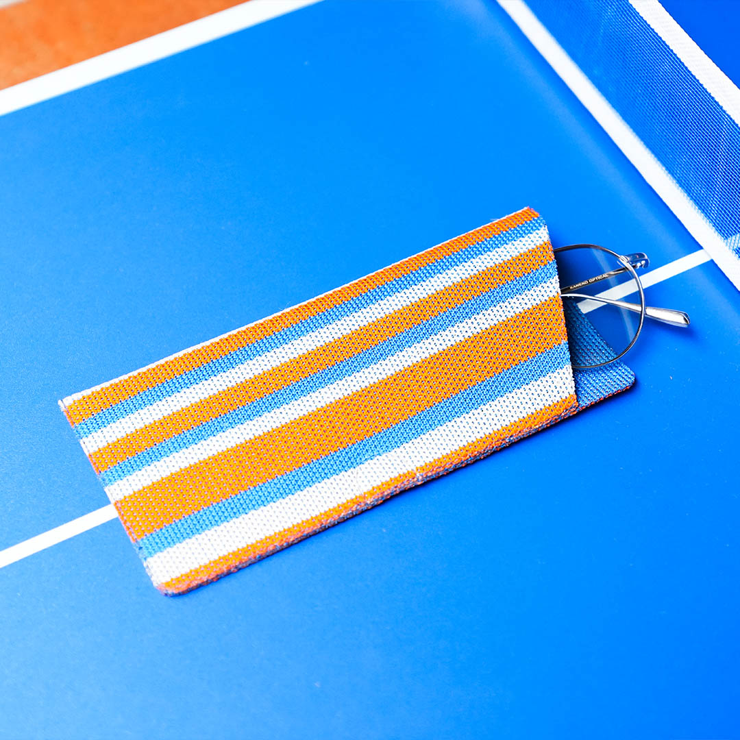 GLASSES CASE STRIPEY BLUE
