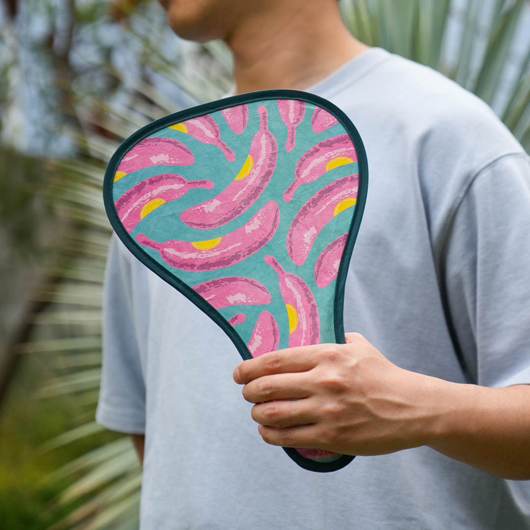 POP-UP HAND FAN BANANA PINK