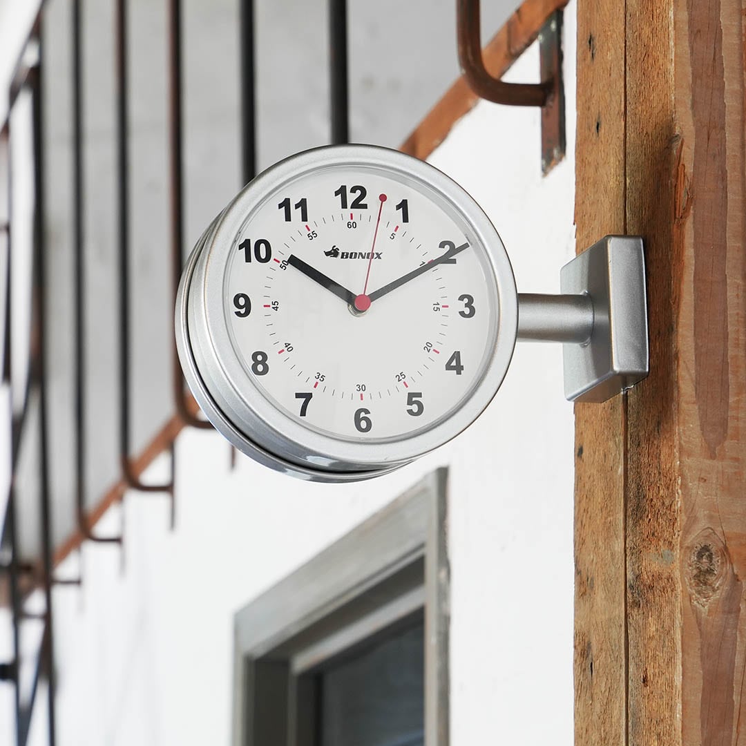 DOUBLE FACE CLOCK 170D SILVER