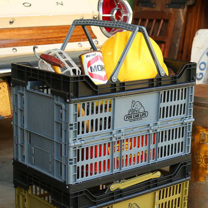 FOLDING SHOPPING BASKET 30L GRAY