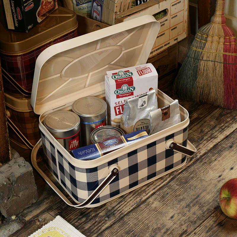 TIN BASKET BLUE