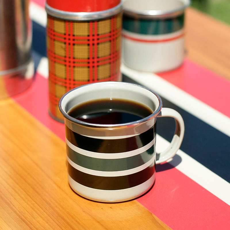 SS RIM ENAMELED MUG BLACK/GREEN/BLACK