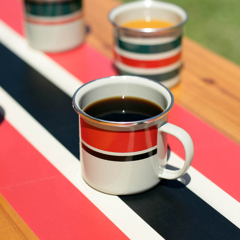 SS RIM ENAMELED MUG RED/BLACK
