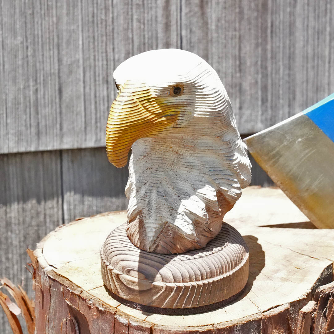 WOODEN ANIMAL HEAD EAGLE