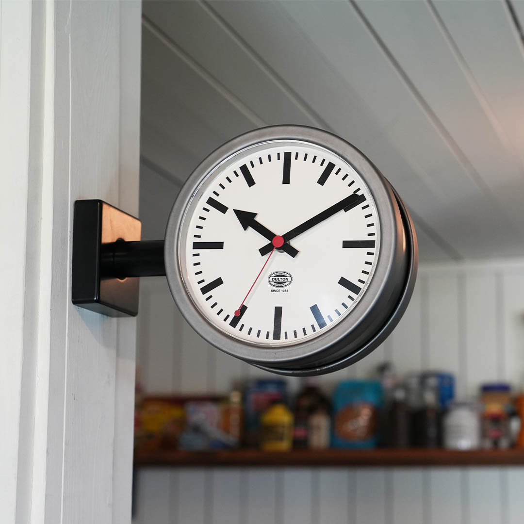 DOUBLE FACE CLOCK 170D2 MAT BLACK/RAW