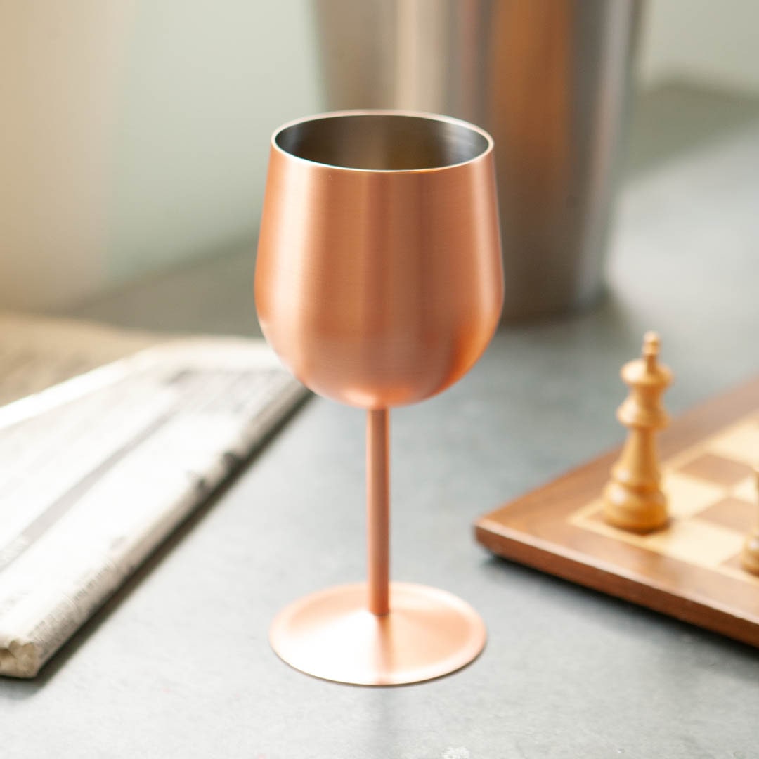 STAINLESS STEEL WINE GLASS MAT COPPER