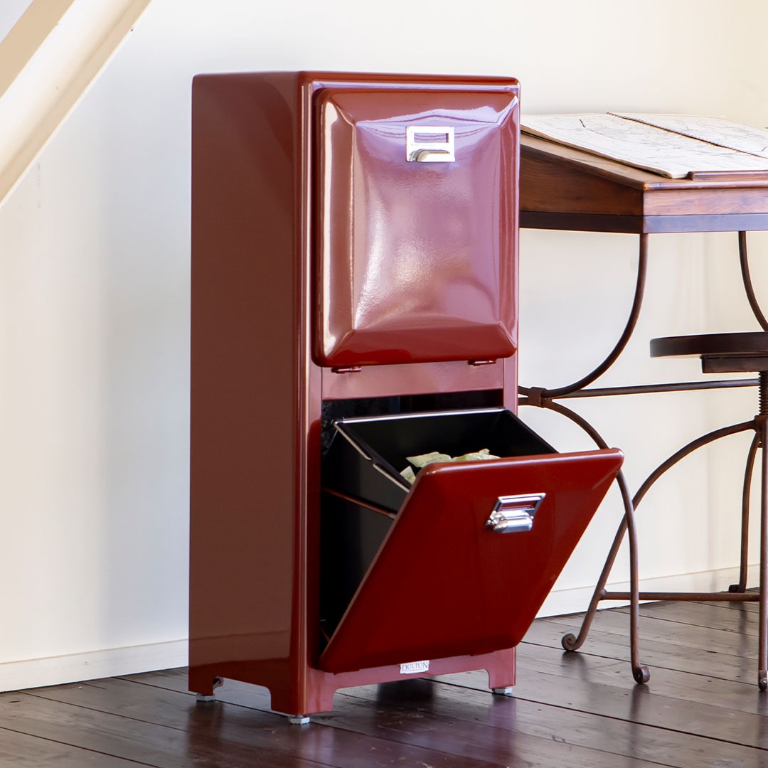 DULTON ONLINE SHOP | TRASH CAN DOUBLE DECKER BRICK BROWN(BRICK