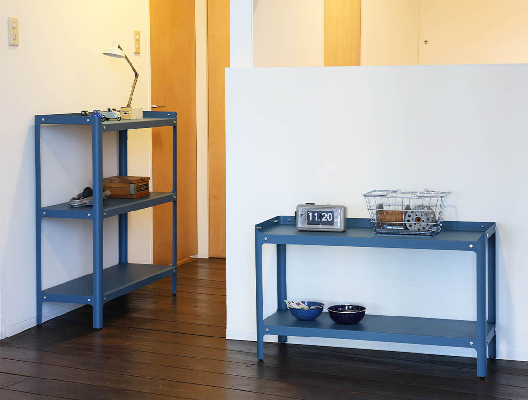 STEEL SHELF 3 LAYRES BLUE