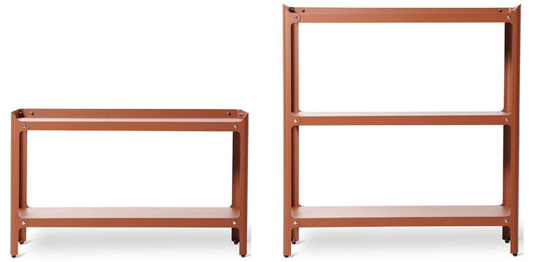 STEEL SHELF 2 LAYRES BROWN