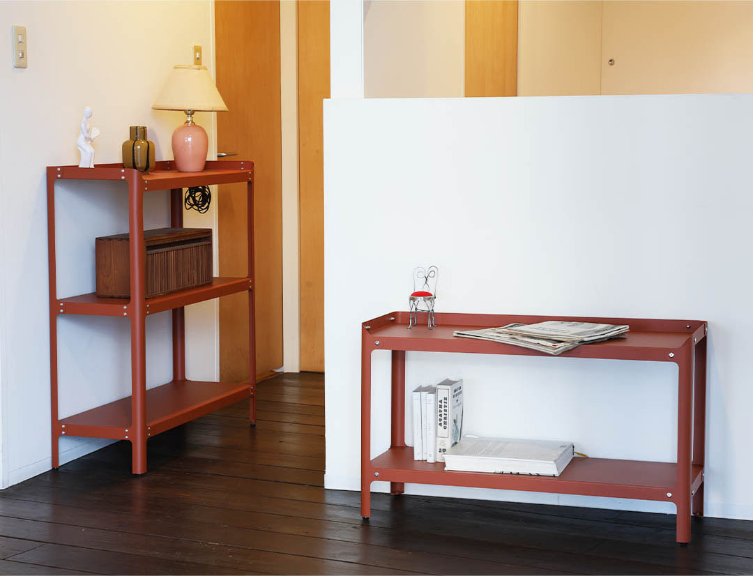 STEEL SHELF 2 LAYRES BROWN