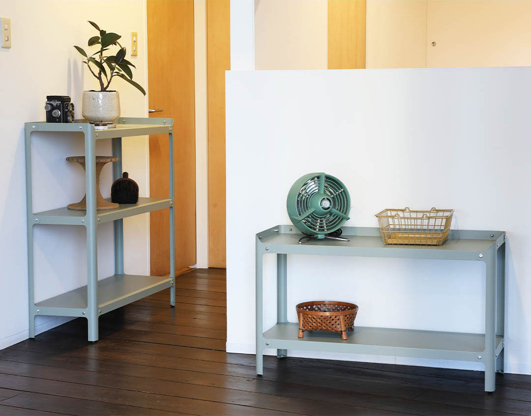 STEEL SHELF 3 LAYRES SAGE GREEN