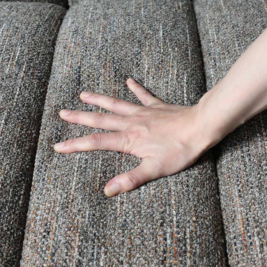 FABRIC SOFA WAVE 3 SEATER BROWN