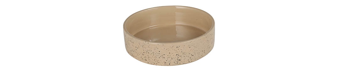 SPLATTER CERAMIC DOG BOWL