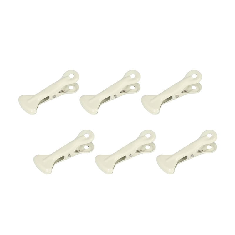 6 COLORED CLIPS B IVORY