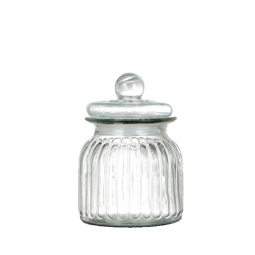 GLASS CANISTER ''PUMPKIN ''L