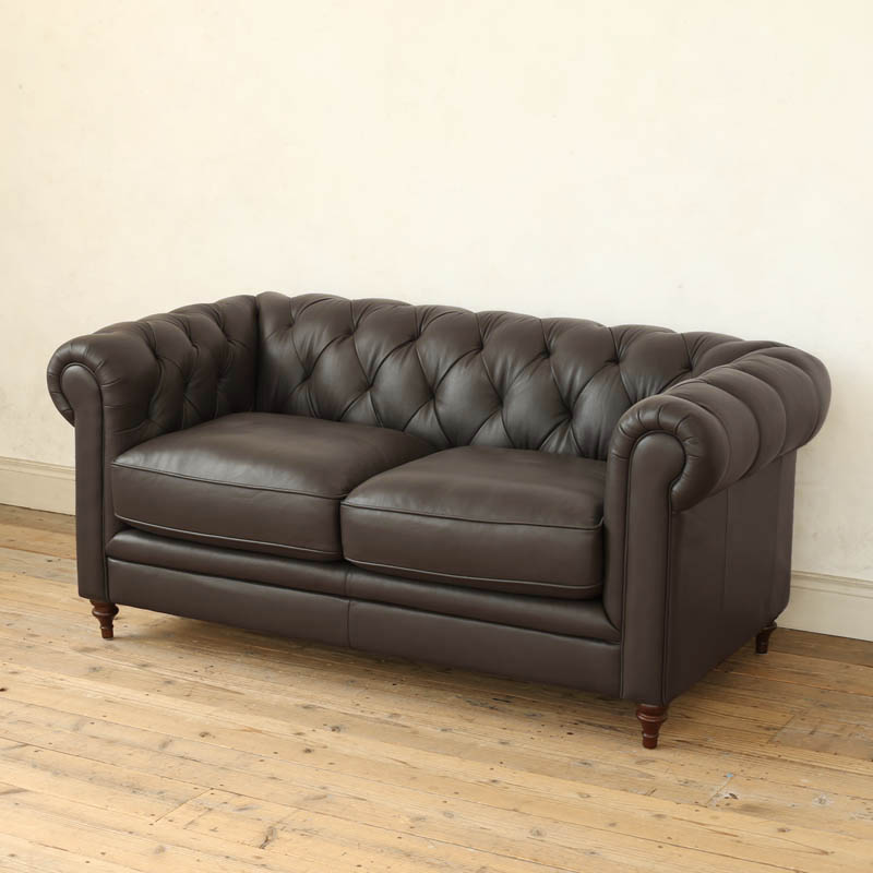 LEATHER SOFA 2 SEATER W.GRAY