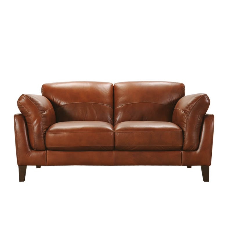 LEATHER SOFA 2 SEATER CHESTNUT