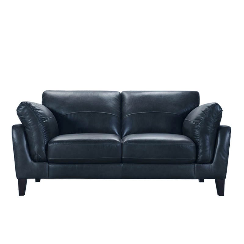 LEATHER SOFA 2 SEATER NAVY