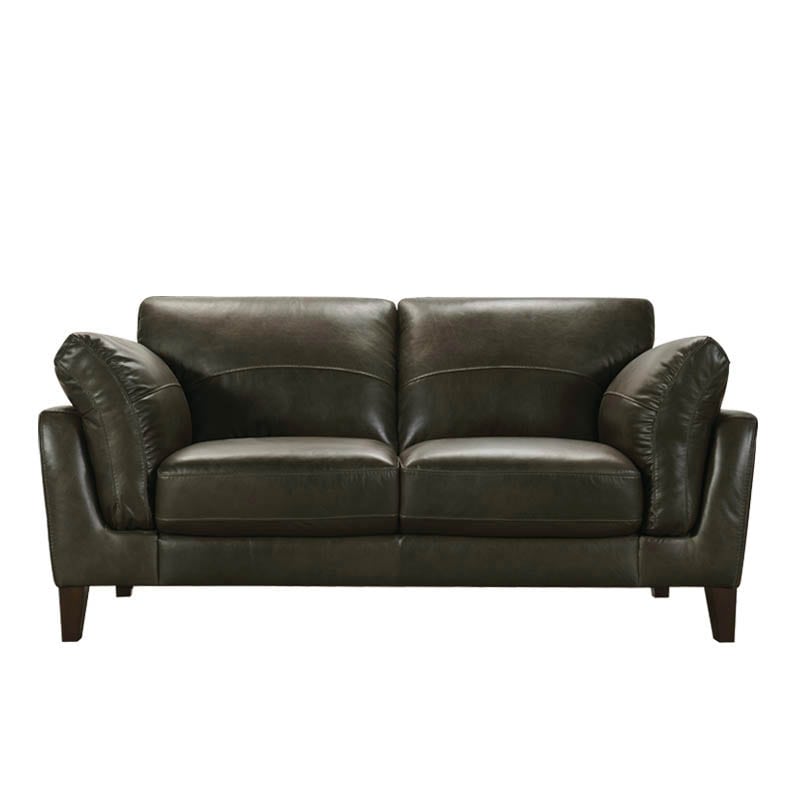 LEATHER SOFA 2 SEATER MOSS GREEN