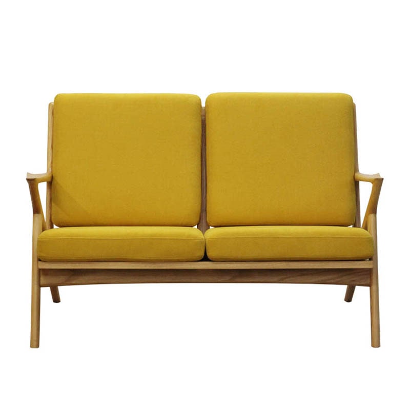 WOOD FRAME SOFA 2ST MUSTARD
