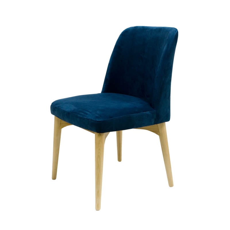 VELVET CHAIR BLUE