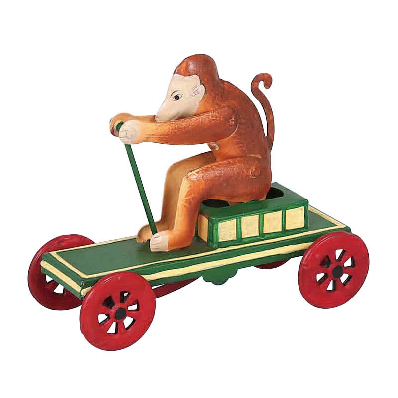 MONKEY ON PULL CART