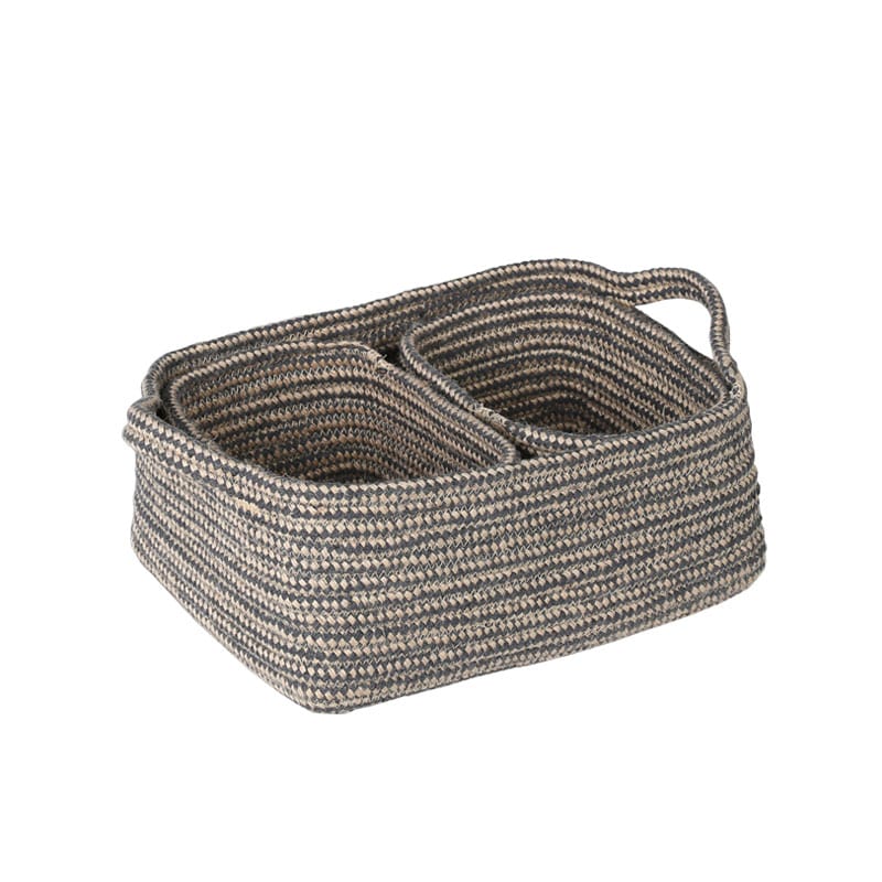 MIXED ROPEBASKET WITH HANDLE 3PCSSET
