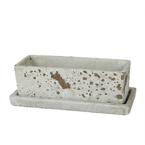 SOLID PLANTER RECTANGLE L M.BROWN