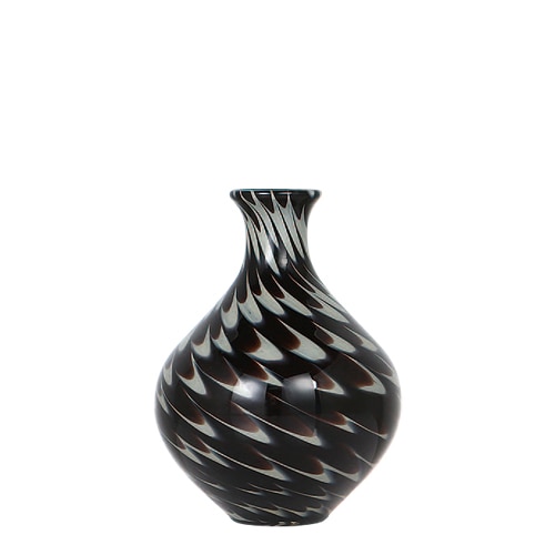 GLASS VASE PAVO S BLACK