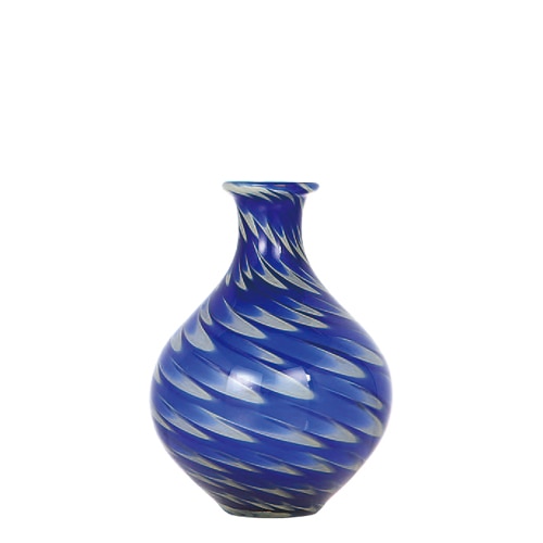 GLASS VASE PAVO S BLUE