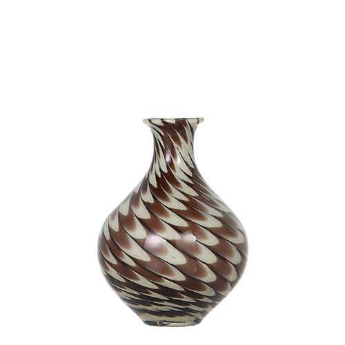 GLASS VASE PAVO S BROWN