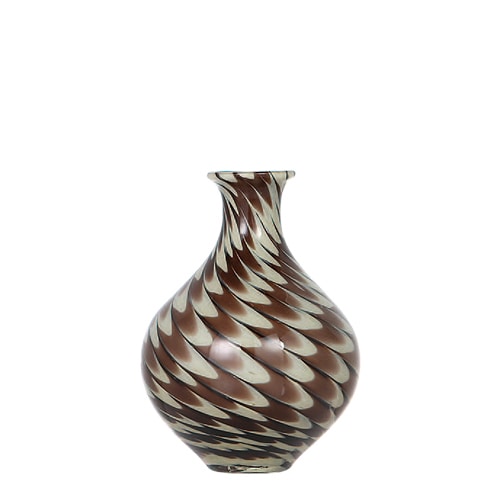 GLASS VASE PAVO S BROWN