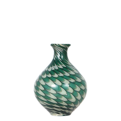 GLASS VASE PAVO S GREEN