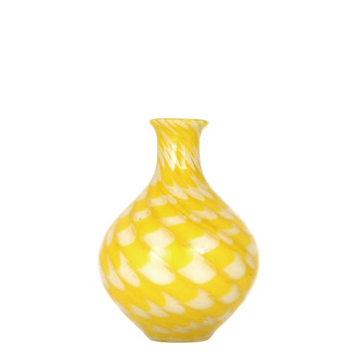 GLASS VASE PAVO S YELLOW