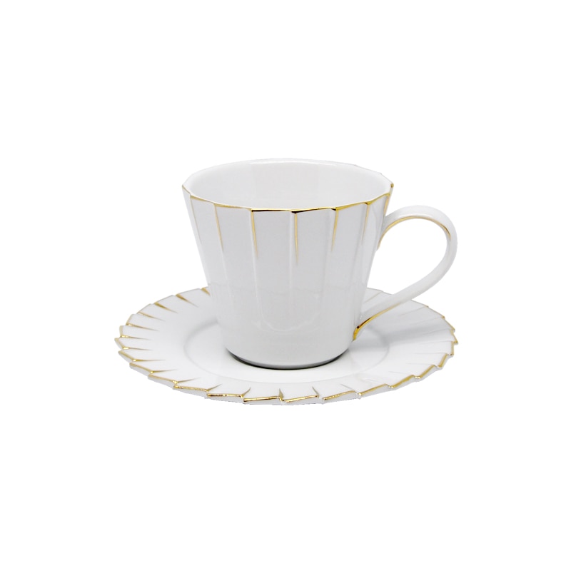 CUP & SAUCER ''PLEATS DECOR'' 200ML
